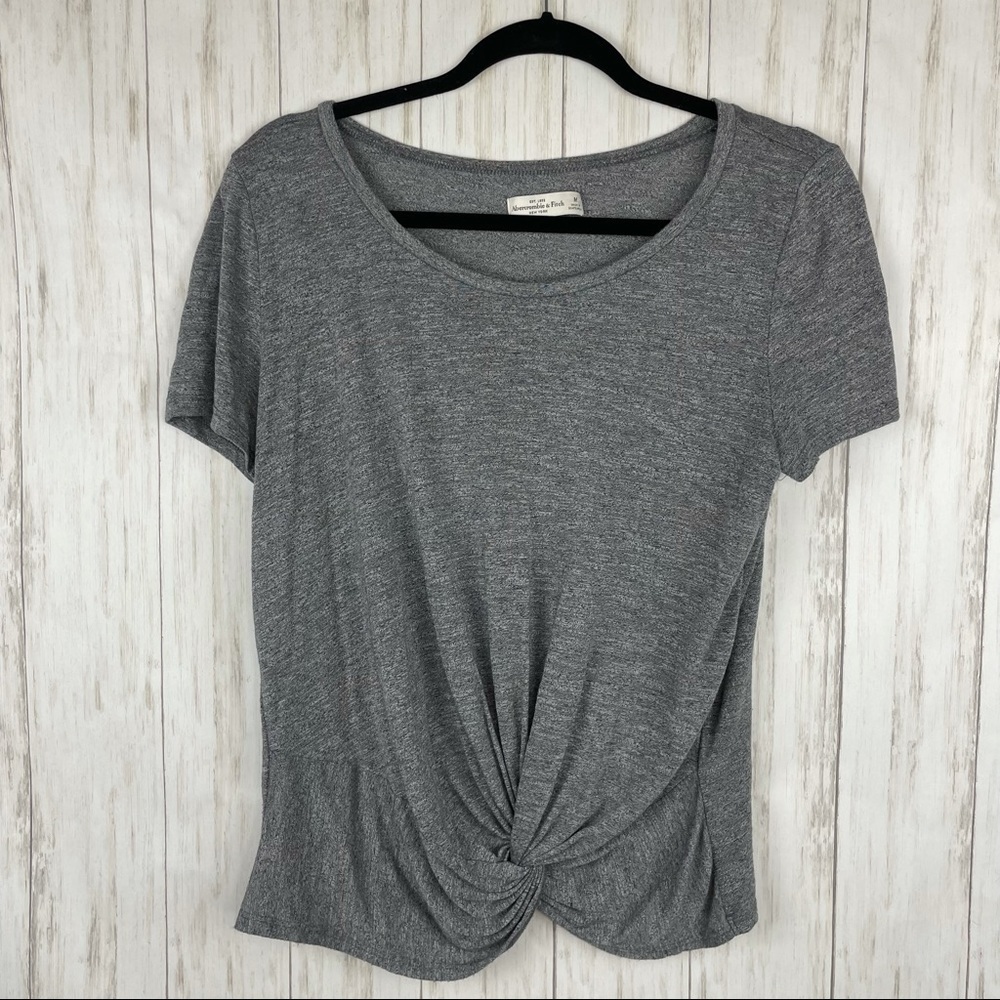 Abercrombie and Fitch gray knotted tee